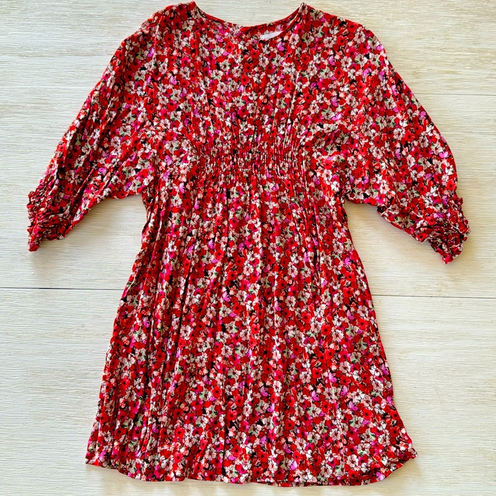 Zara Girls Floral Dress Multi-Color Pink - Lightweight, Flowy, Viscose - Size 9